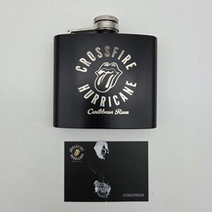 Rolling Stones Crossfire Hurricane Rum Flask 5oz VIP Promo  Card Hackney Diamond